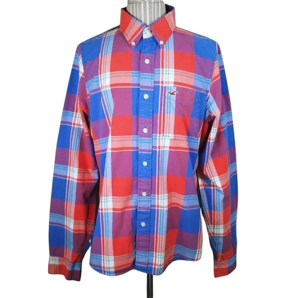 Hollister California Button Down  Shirt, Plaid, XL - Picture 2 of 11